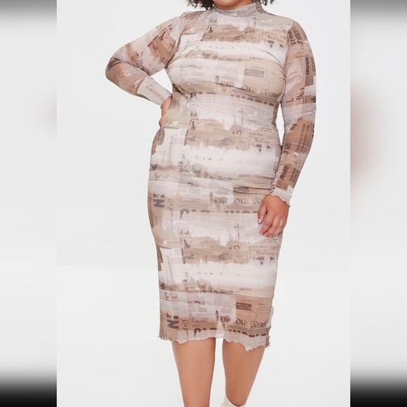Forever 21 Dresses & Skirts - Forever21 plus sheer mesh dress